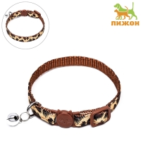 Ошейник кошачий с пряжкой в форме кошки, 26 х 1 см, бежевый Ошейник кошачий с пряжкой в форме кошки, 26 х 1 см, бежевый