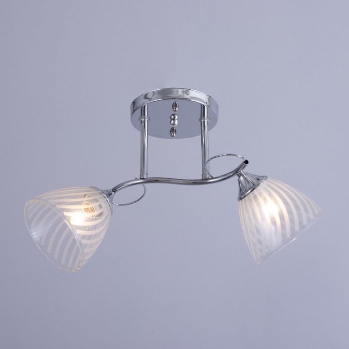 Люстра "Нора" 2х60Вт Е27 Хром 50х22х26см