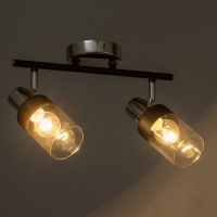 Светильник "Масуми " 2х60Вт Е14 черный/хром 47,5х10х20см Светильник "Масуми " 2х60Вт Е14 черный/хром 47,5х10х20см