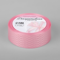 Лента декоративная &laquo;Ромбы&raquo;, 25 мм &times; 9,1 &plusmn; 0,5 м, цвет розовый