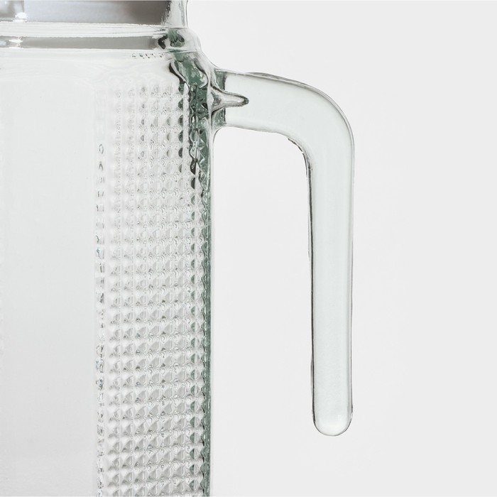 Кувшин стеклянный с крышкой Доляна &laquo;Ребристые грани&raquo;, 1 л