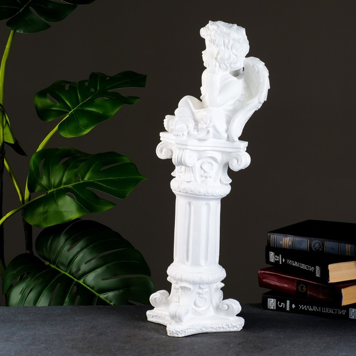 Светящаяся фигура Светящаяся фигура "Ангел сидя на колонне" 17х51х16см