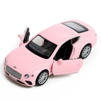 Машина металлическая BENTLEY CONTINENTAL GT, 1:32, инерция, цвет матовый розовый Машина металлическая BENTLEY CONTINENTAL GT, 1:32, инерция, цвет матовый розовый