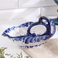 Салатник &laquo;Цветок&raquo;, 17,5х13,5х8 см, гжель