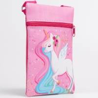 Сумка детская &laquo;Розовый единорог&raquo;, эко-кожа, фиолетовый, 16х11 см