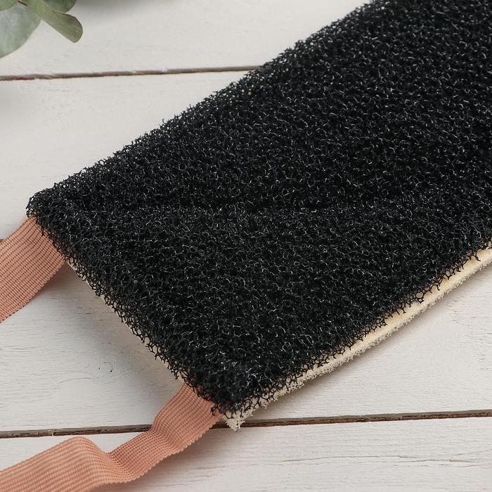 Мочалка-лента для тела для тела жёсткая «День и ночь», 37×11 см, цвет МИКС Мочалка-лента для тела для тела жёсткая «День и ночь», 37×11 см, цвет МИКС