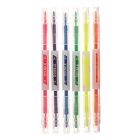 Набор маркеров текстовыделителей 6 штук, 6 цветов двусторонние, флуоресцентные цвета Набор маркеров текстовыделителей 6 штук, 6 цветов двусторонние, флуоресцентные цвета