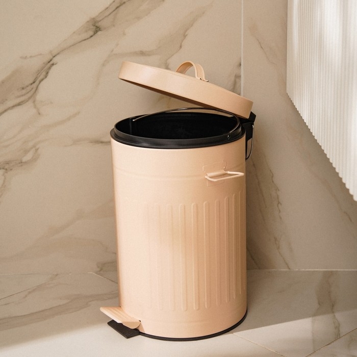 Ведро для мусора SL Home, 12 л, 27&times;32&times;43 см, цвет бежевый