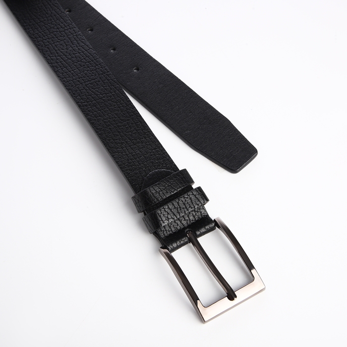 Ремень мужской, ширина 3,5 см, винт, пряжка металл, цвет чёрный