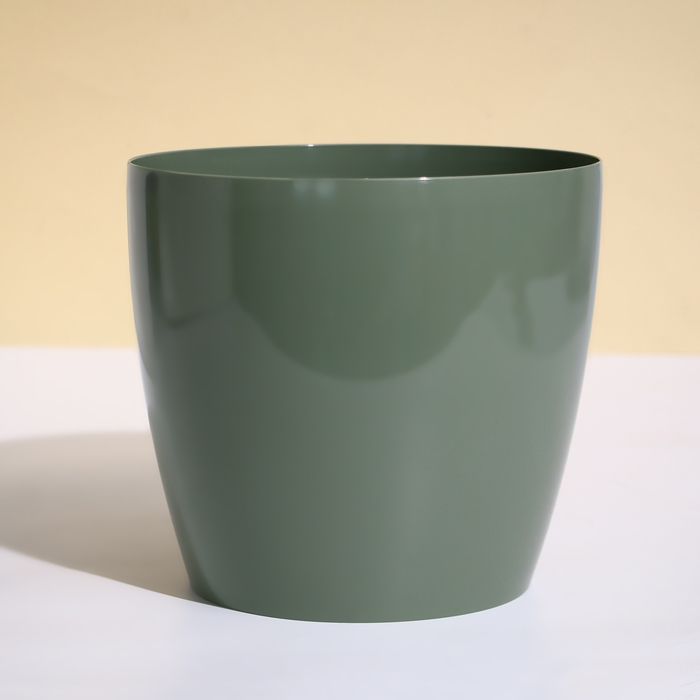 Горшок для цветов, d = 21 см, 5,2 л, пластик, зелёный шалфей