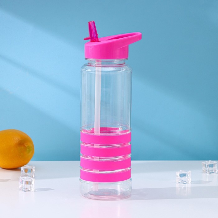 Бутылка с трубочкой Доляна &laquo;Спорт&raquo;, 700 мл, 23,5&times;7,5&times;8,5 см, цвет МИКС