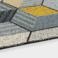 Коврик придверный грязезащитный Доляна &laquo;Мозаика&raquo;, вырезной, 78&times;118 см, цвет серый, жёлтый