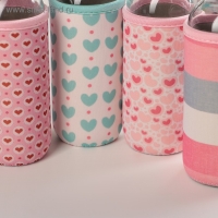 Бутылка для воды стеклянная в чехле &laquo;Ваниль&raquo;, 300 мл, h=17 см, рисунок МИКС