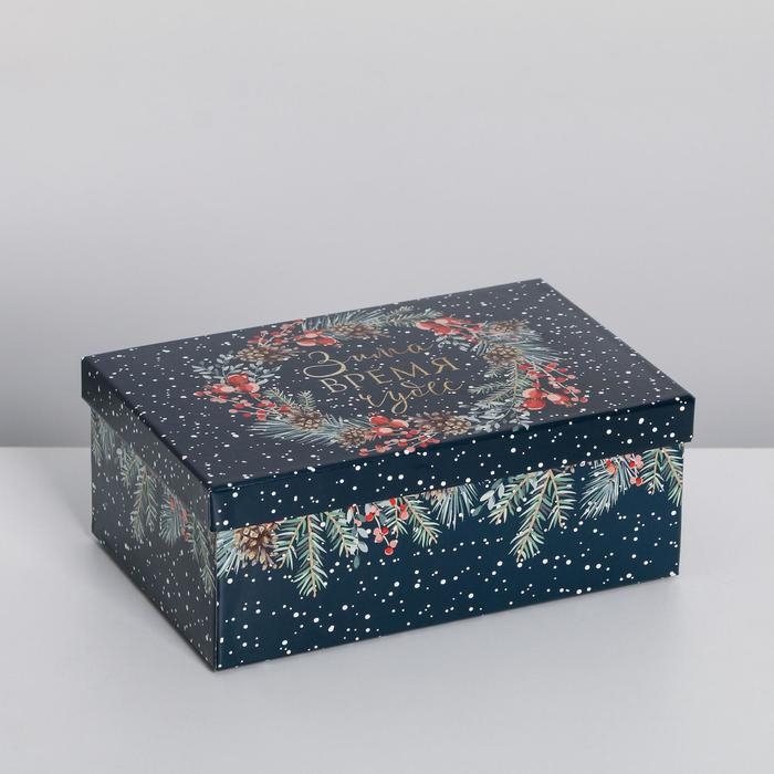 Набор подарочных коробок 5 в 1 &laquo;Зима время чудес&raquo;, 32,5 х 20 х 12,5 - 22 х 14 х 8,5 см, Новый год