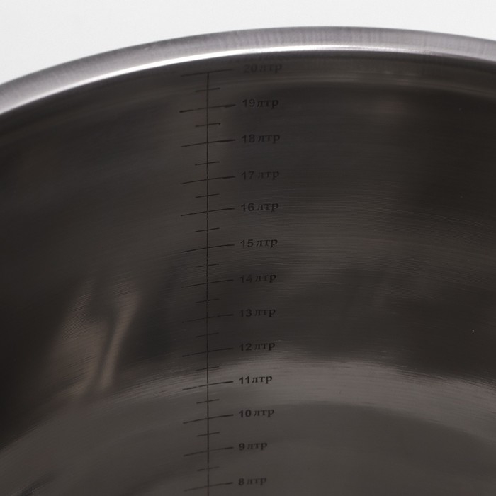 Ведро с крышкой, 19 л, мерная шкала, нержавеющая сталь Ведро с крышкой, 19 л, мерная шкала, нержавеющая сталь