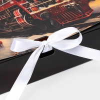 Новый год. Коробка подарочная новогодняя складная, упаковка, &laquo;Новогодний Паровоз&raquo;, 20 &times; 18 &times; 5 см.