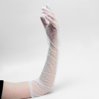 Перчатки женские в горошек, цвет белый Перчатки женские в горошек, цвет белый