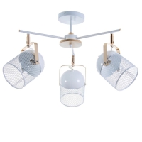 Люстра "Бирасо" 3x60Вт E27 белый-золото 58х58х40 см.  Модель GZV-0036