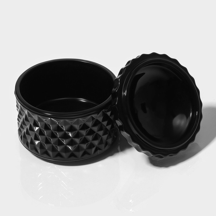 Сахарница стеклянная Доляна &laquo;Малифисента&raquo;, 130 мл, 8,5&times;10см, цвет чёрный