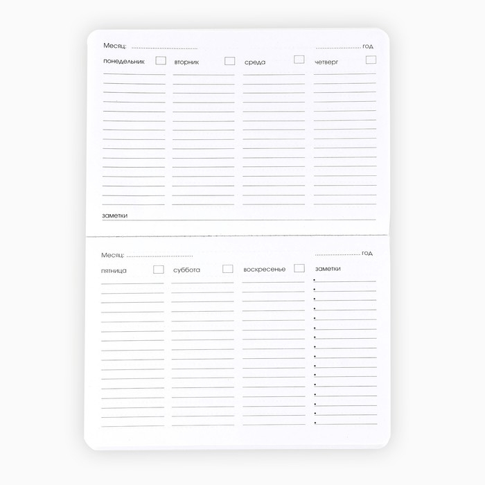 Планинг в мягкой обложке софт-тач А5, 60 листов PROвыбор &laquo;Градиент зеленый&raquo;
