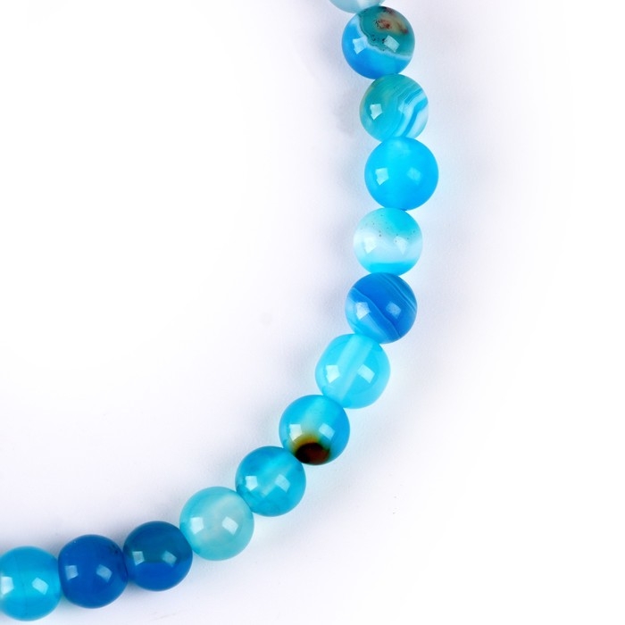 Бусины из натурального камня &laquo;Голубой агат&raquo; набор 58 шт., размер 1 шт. &mdash; 6 мм