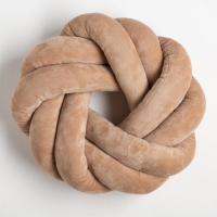 Подушка-узел &laquo;Этель&raquo;, d=33см, цвет тёмно-бежевый, велюр