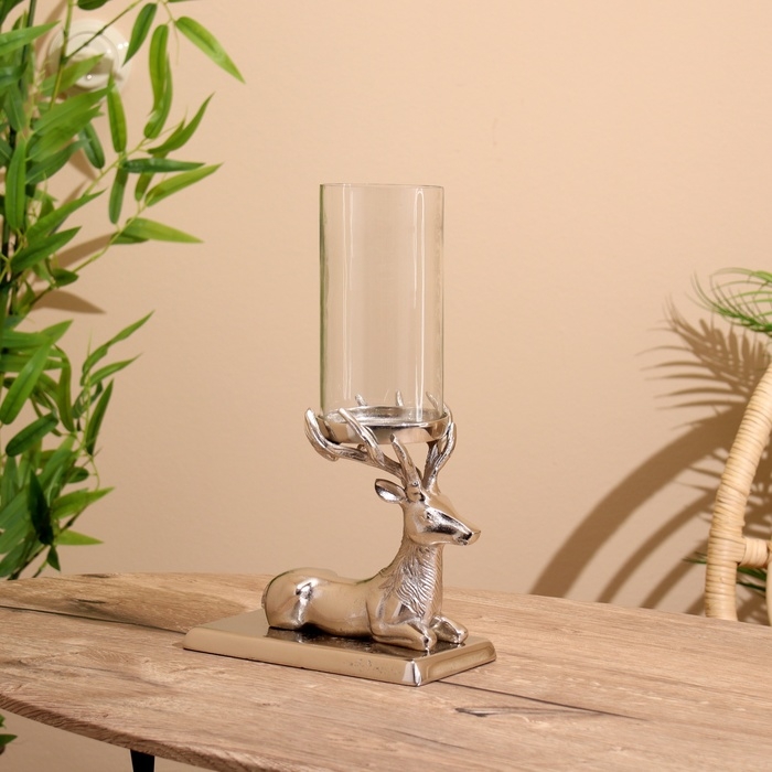 Подсвечник Подсвечник "Олень" алюминий 21х11х35 см