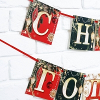 Гирлянда на ленте новогодняя &laquo;С Новым годом!&raquo;, на Новый год, новогодние игрушки, длина 2 м.