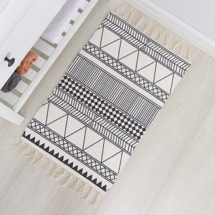 Коврик Доляна &laquo;Индиго&raquo;, 47&times;80 см, цвет чёрно-белый