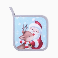 Новый год. Прихватка Доляна "Новогоднее волшебство" 17х17 см, 35% хл, 65% пэ, ватин 250 г/м2