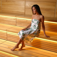 Полотенце для бани &laquo;Эвкалипт&raquo; женское парео, 80х150&plusmn;4 см, 100% хлопок, ваф. полотно, 160 гр/м2