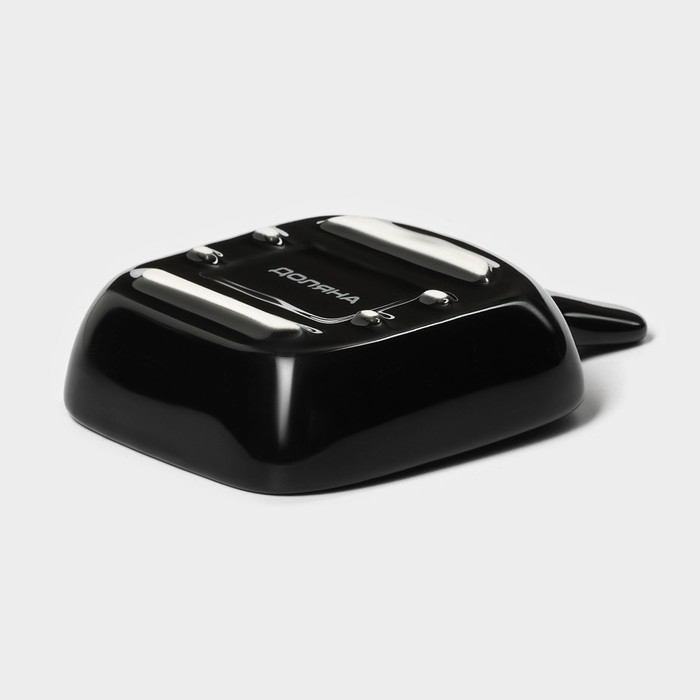 Соусник керамический с ручкой Доляна «Сковорода», 50 мл, 10,5×7,2 см, цвет чёрный Соусник керамический с ручкой Доляна «Сковорода», 50 мл, 10,5×7,2 см, цвет чёрный