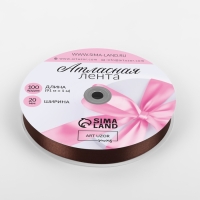 Лента атласная, 20 мм &times; 91 &plusmn; 1 м, цвет шоколадный №31