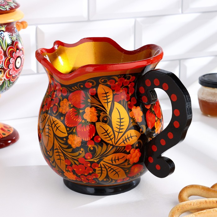 Кувшин «Ягодка», без крышки, 18,5×12×19 см, хохлома, микс Кувшин «Ягодка», без крышки, 18,5×12×19 см, хохлома, микс