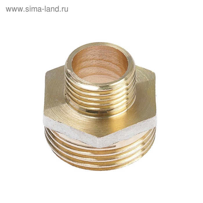 Ниппель OTMO, 1 Ниппель OTMO, 1"x1/2", наружная/наружная резьба, никелированная латунь