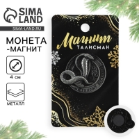 Магнит новогодний &laquo;Приношу достаток&raquo; на Новый год на Новый год, диам. 4 см, серебро