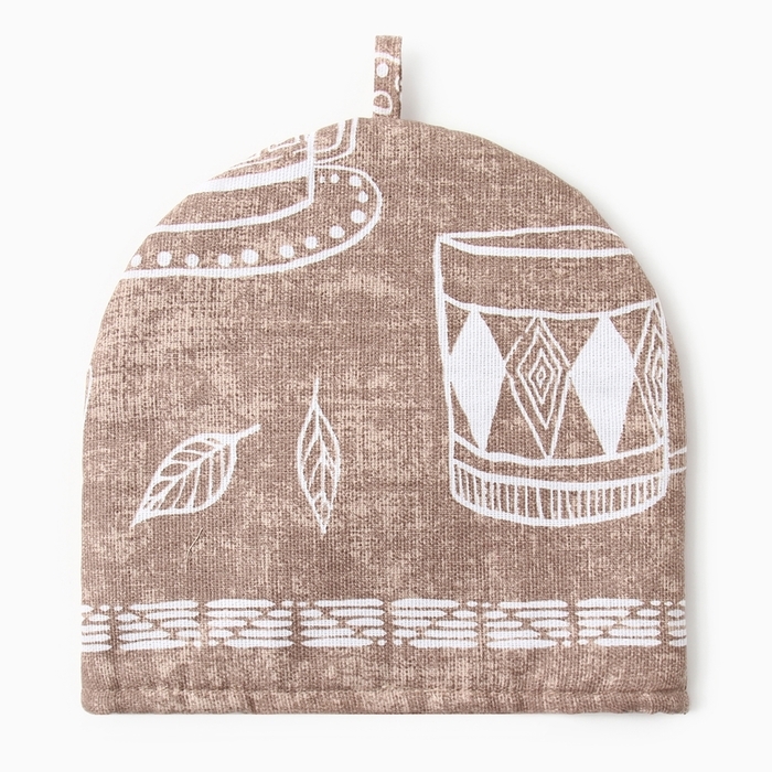 Грелка на чайник "Доляна" Cup of tea 24х24 +/- 3 см, МИКС, 100% хл, 164 г/м2