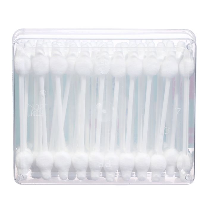 Ватные палочки "Солнце и луна" для детей с ограничителем, 60 шт.