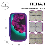 Пенал 3 секции, 125 х 205 х 55 мм, Calligrata 81П26/3 "Цветок", (объемный 3D-рисунок с эффектом металлика) ламинированный картон Пенал 3 секции, 125 х 205 х 55 мм, Calligrata 81П26/3 "Цветок", (объемный 3D-рисунок с эффектом металлика) ламинированный картон