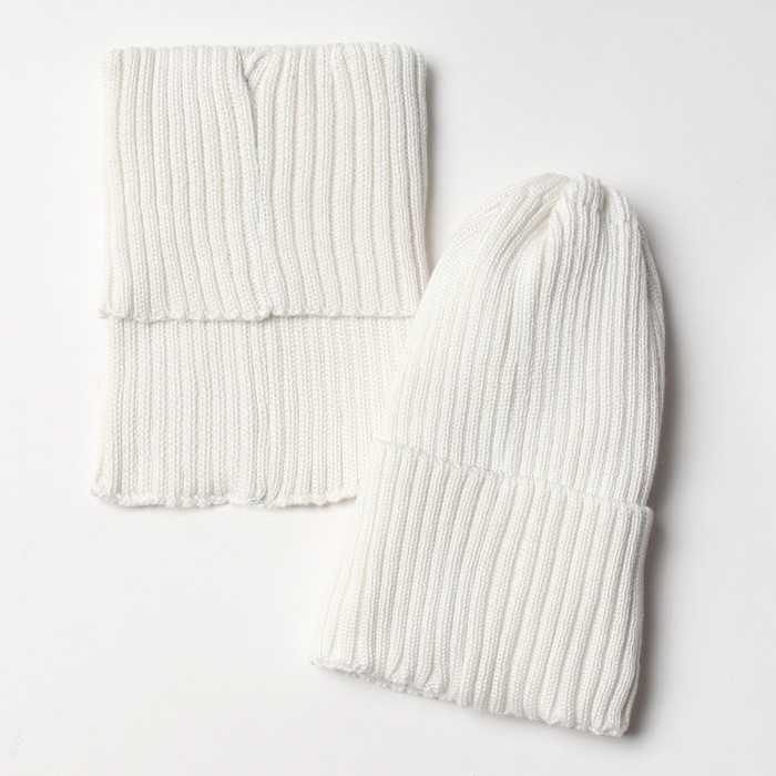 Комплект детский (шапка, снуд) MINAKU  р-р 50-52, цвет молочный