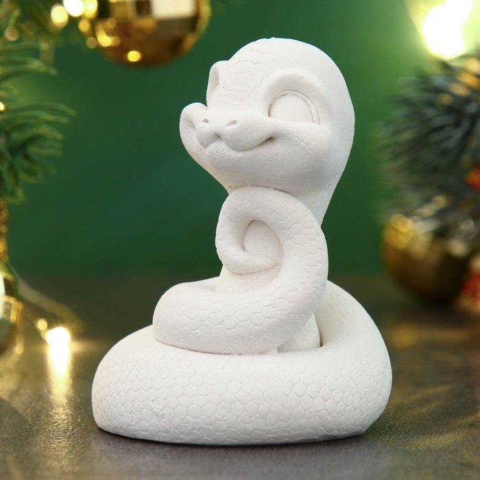 Новый год. Символ 2025. Фигура для раскраски Новый год. Символ 2025. Фигура для раскраски "Змейка Фея" 7х6см