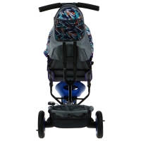 Велосипед трёхколесный Vivat1, принт абстракция тёмно-синий/оранжевый