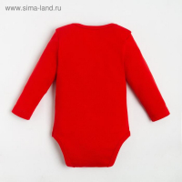Боди с дл. рукавом Крошка Я "Winter party", рост 86-92 см, красный