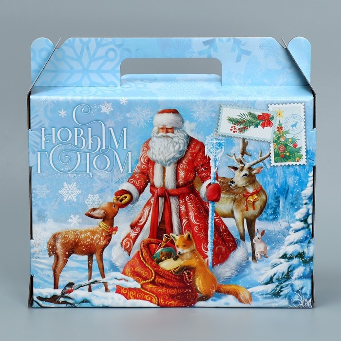 Коробка подарочная новогодняя складная &laquo;С новым годом&raquo;, 33.7 х 25.7 х 7.9 см, Новый год