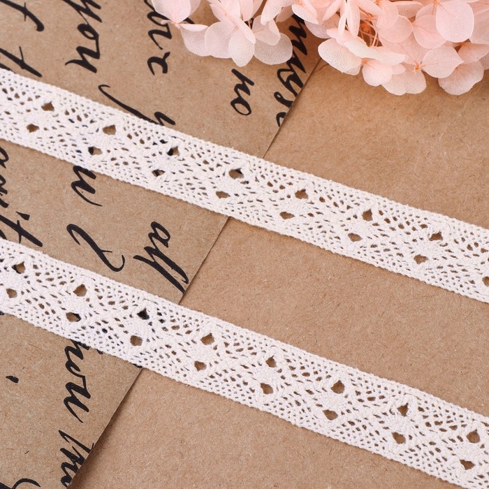 Кружево вязаное, 15 мм &times; 10 &plusmn; 1 м, цвет бежевый