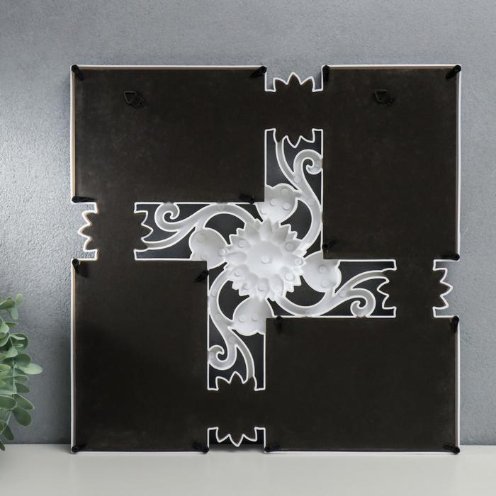 Фоторамка пластик на 4 фото 10х15 см Фоторамка пластик на 4 фото 10х15 см "Ромашки" белая 35х35х2,5 см