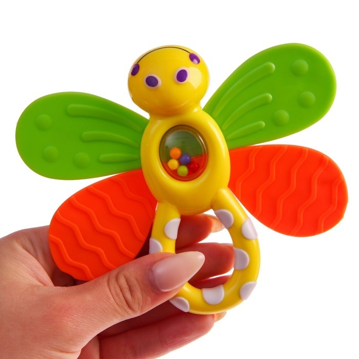 Погремушка &laquo;Бабочка&raquo;, с эластичными элементами, Крошка Я
