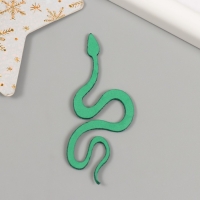 Новогодний декор "Зеленая змея" фоам глиттер, 7 см (Новогодний набор 6 шт)