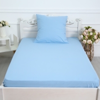 Комплект 1.5сп Голубой 4 (простыня 150х215см, наволочка 70х70см) бязь 120г/м, хл100%