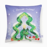 Новый год. Символ года. Змея. Чехол на подушку Этель &laquo;Snake tree&raquo; 40х40 см, велюр